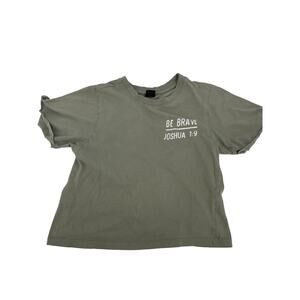 VibeN' Green Joshua 1:9 Bible Quote Short Sleeve T-Shirt Women's Size XS